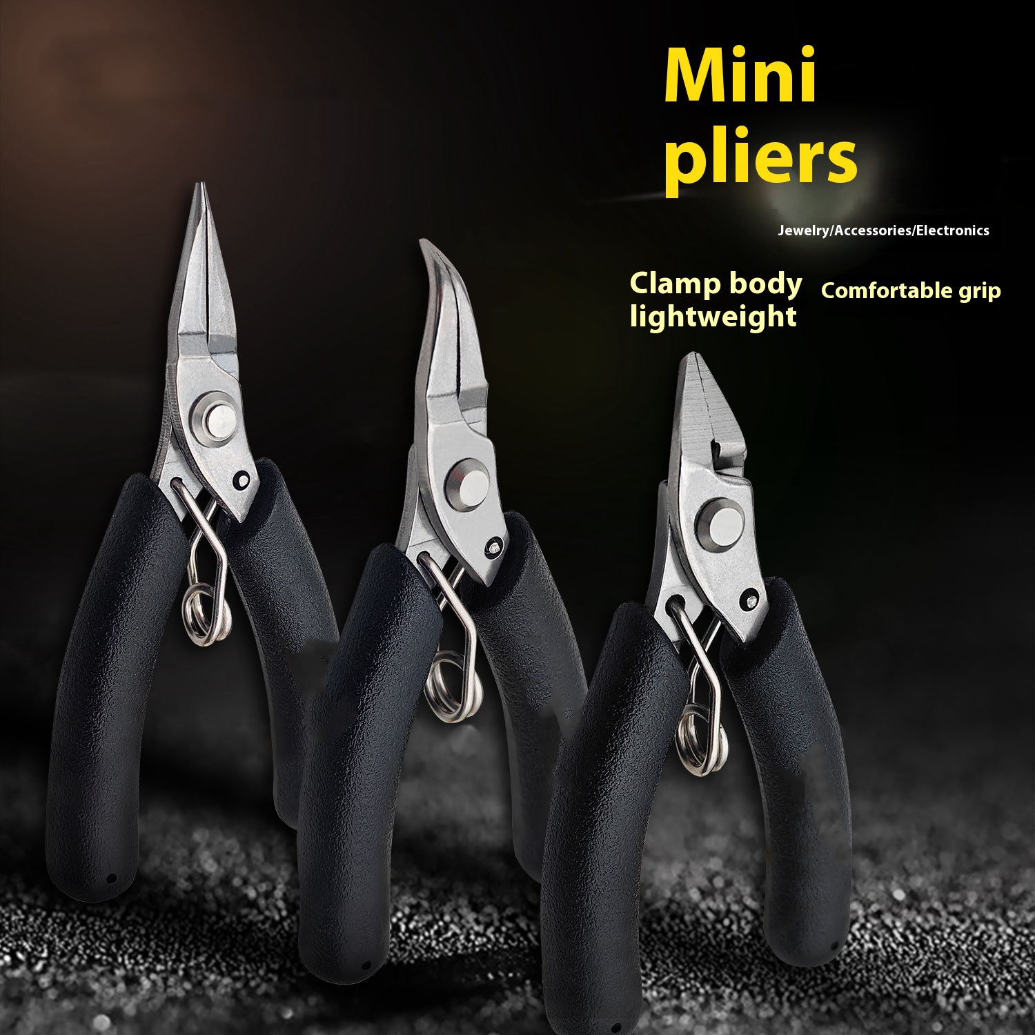 QR101027 Mini Wire  Pliers Cutters Bent Nose Pliers Chain Nose Pliers 