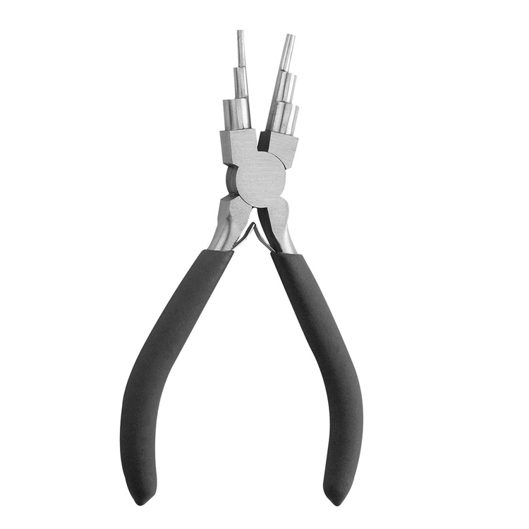 QR170003 6inch Bail Making Pliers, 6 in 1 Round Nose Pliers for Making Jump Rings, Wire Wrapping, Jewelry Making, Loop Making, Forming Bends 