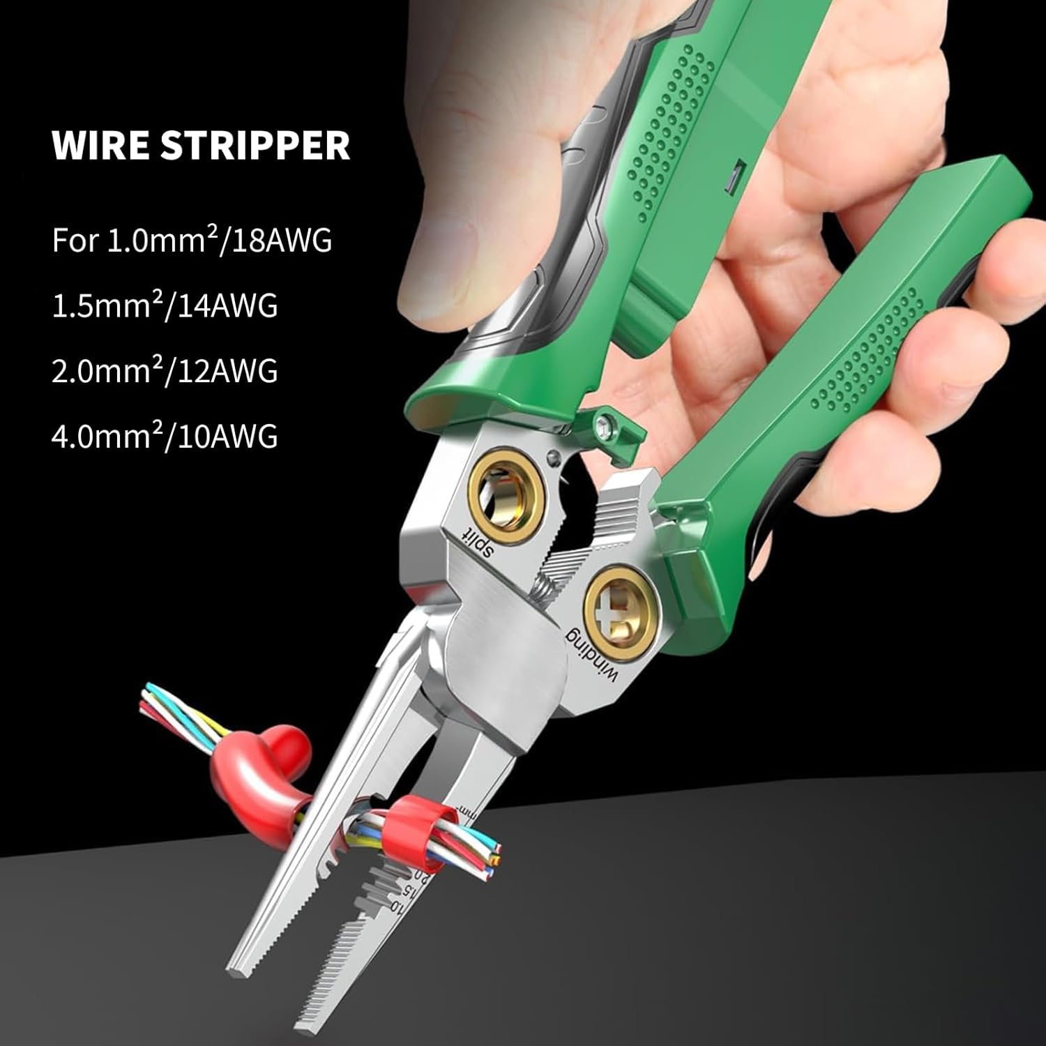 QR10001 8in1 Wire Stripper Twister for Cutting and Pulling Wires, Cable Scissors,Voltage Tester Pliers
